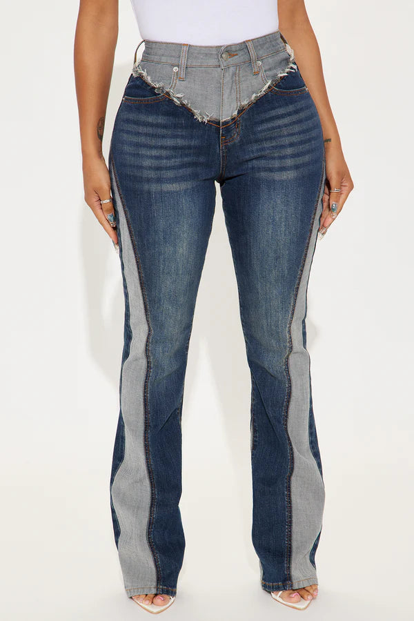 Polar Opposites Contrast Bootcut Jeans
