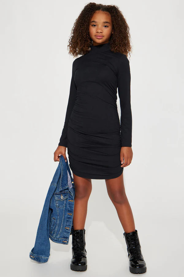 Mini Mock Neck Knit Dress