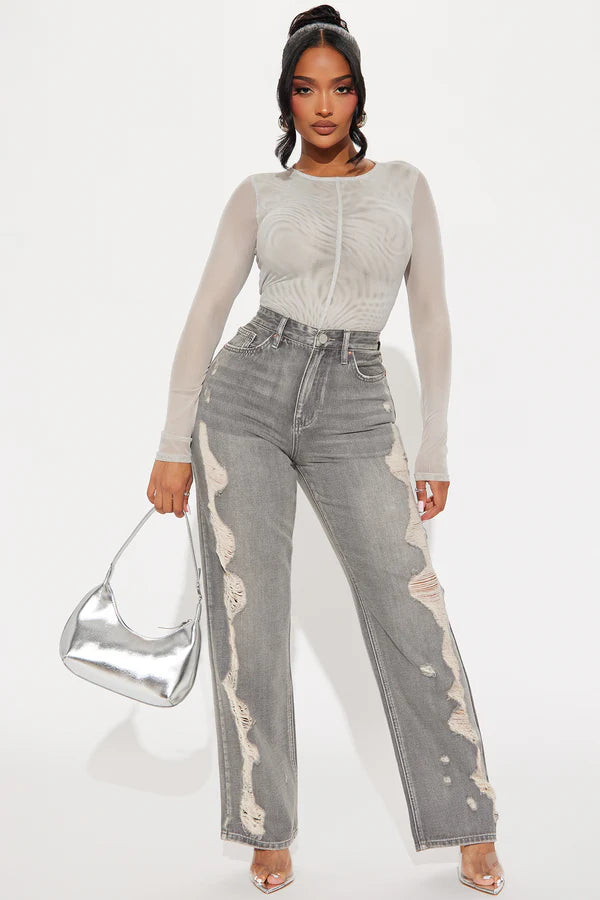 No Maybes Ripped Straight Leg Jeans