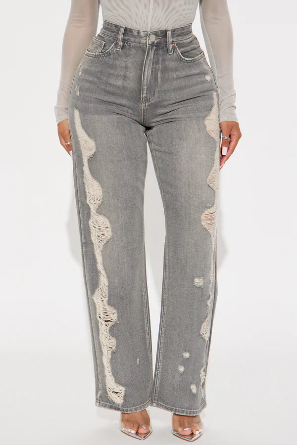 No Maybes Ripped Straight Leg Jeans