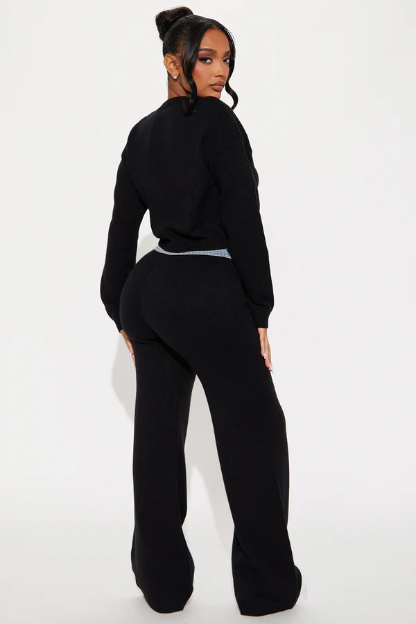 Melanie Mixed Sweater Pant Set